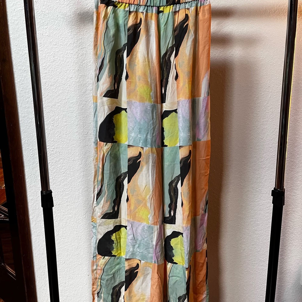 Free People Multicolor Wide Leg Pants NWT